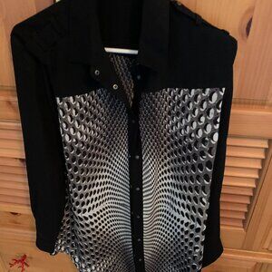 L.A.M.B. GEOMETRIC BLACK & WHITE TOP SIZE P/S